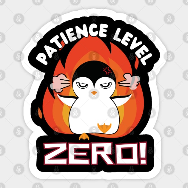 patience level zero! Sticker by ProLakeDesigns